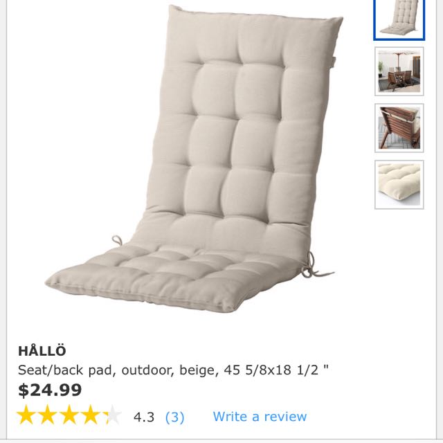 IKEA APPLARO Multi Purpose Wooden Chair + IKEA HALLO Cushion, Furniture