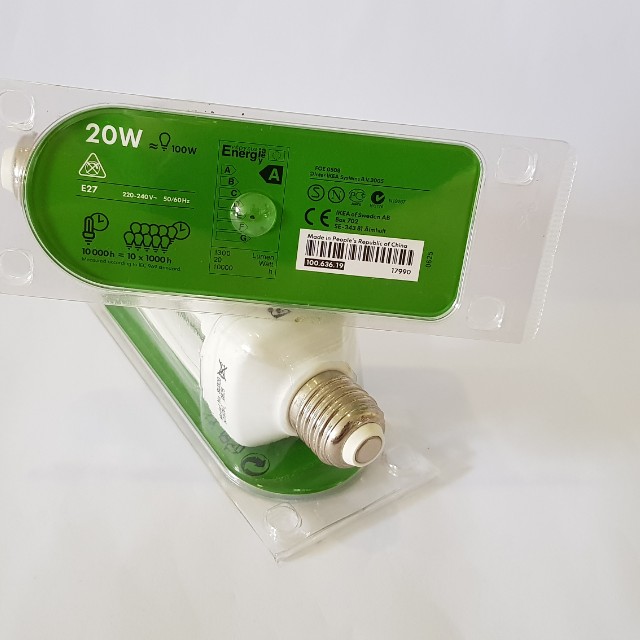 IKEA light bulbs Model SU320 SPARSAM, Furniture & Home Living, Lighting