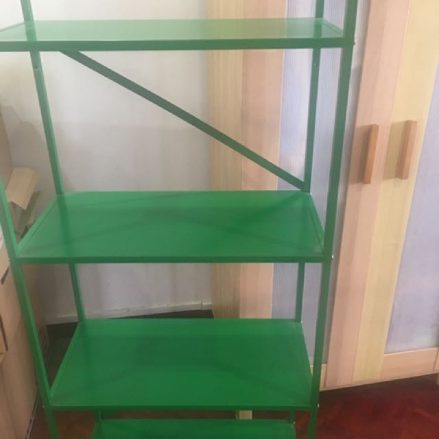 IKEA shelving unit, green, Furniture, Shelves & Drawers on Carousell