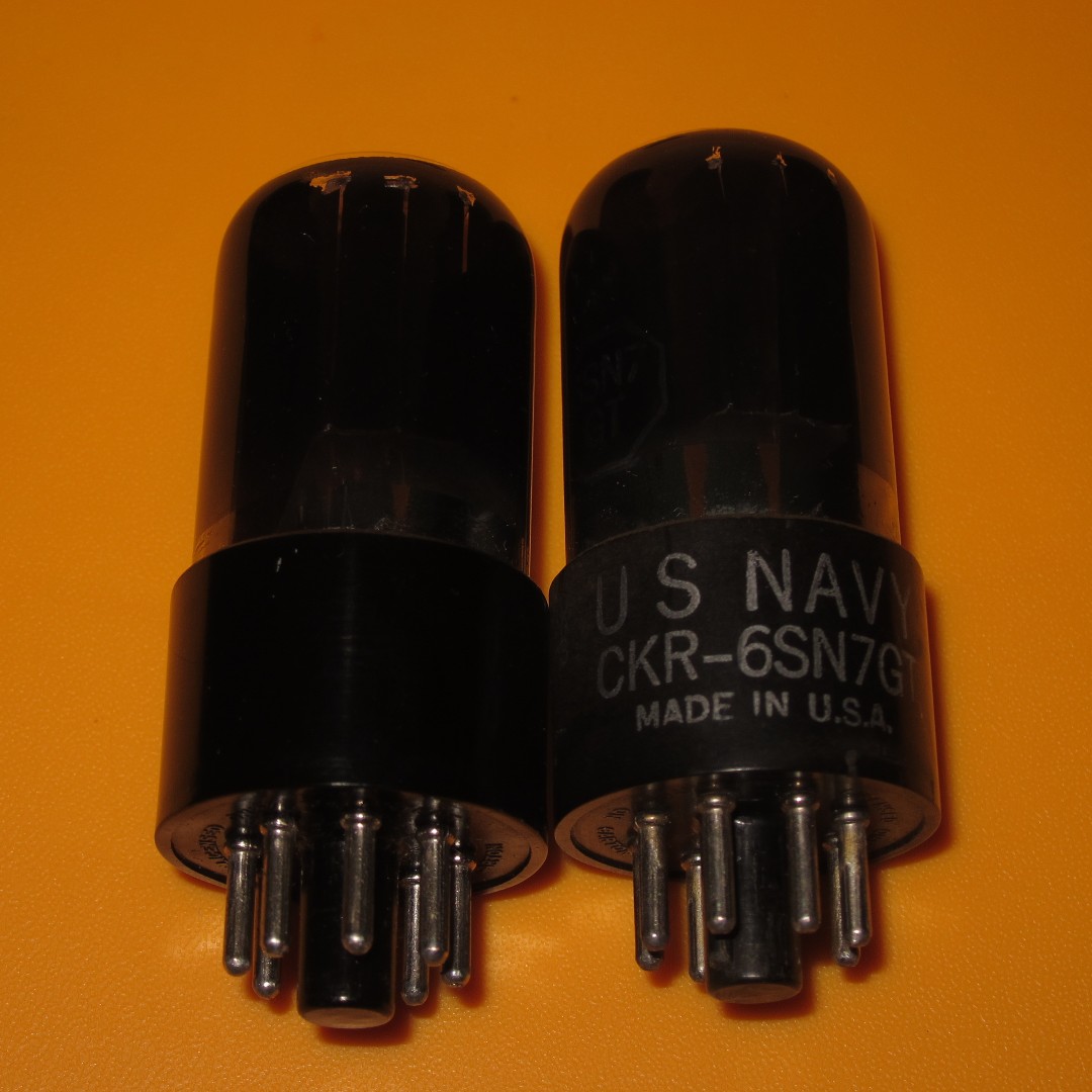 kenrad 6sn7gt black glass 1940's pair test good tubes, guitar, hifi ...