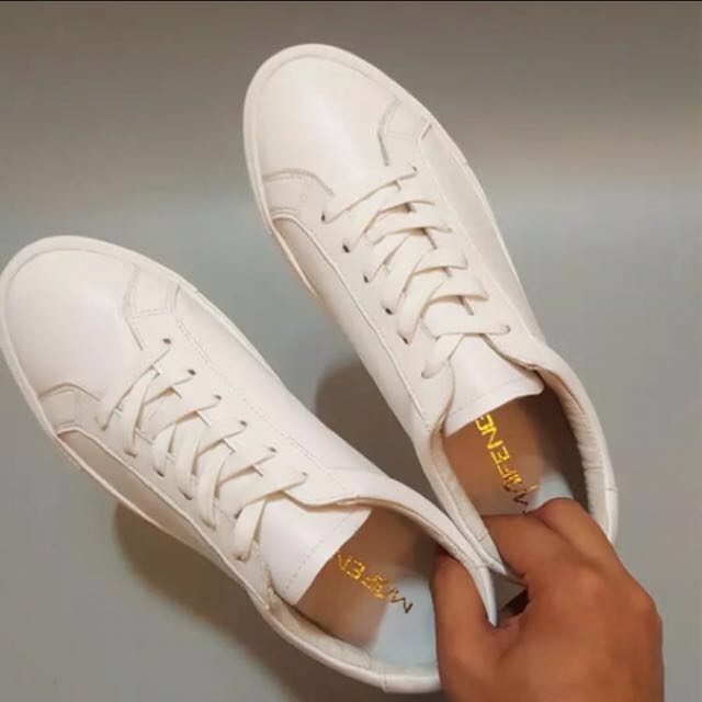 Plain white flat shoes sales