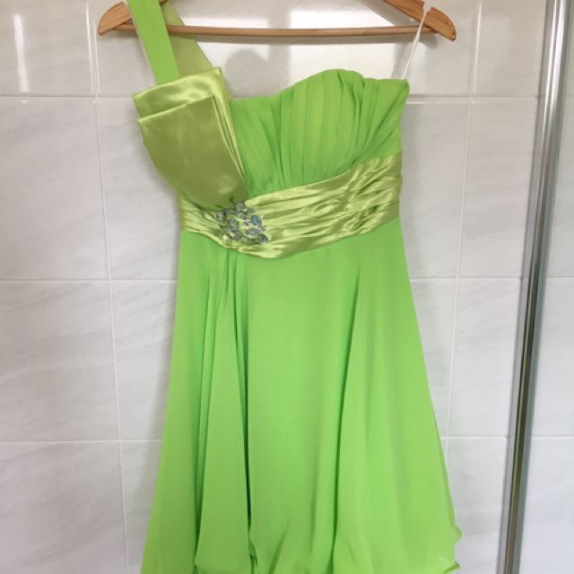 bright green cocktail dress