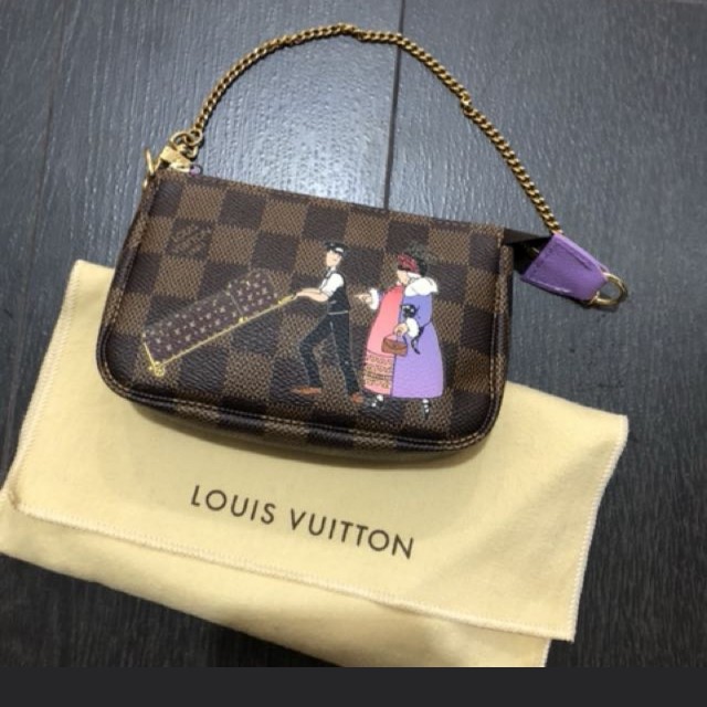 Brand New Limited Edition Louis Vuitton Damier Ebene Illustre Mini Pochette Accessoires, Luxury ...