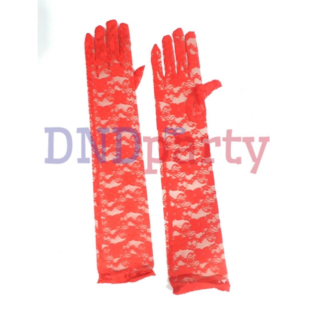 red lace gloves