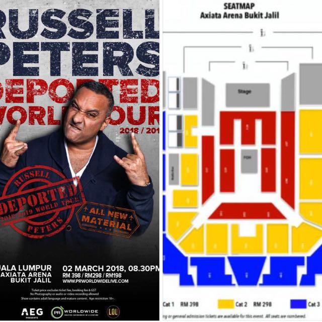 Russell Peters Deported Tour Tickets Vouchers Event Tickets On Carousell