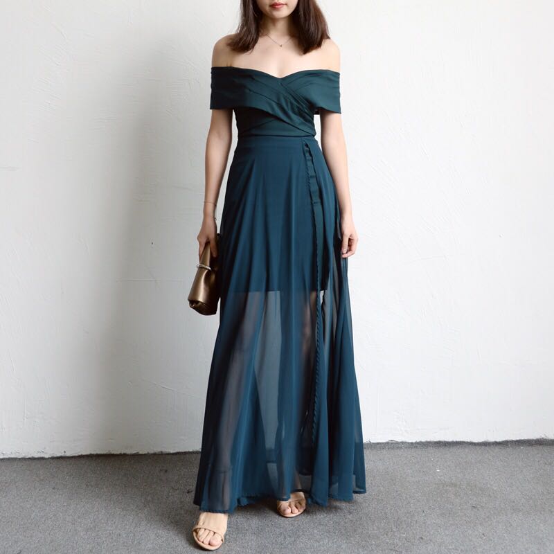 Solid Coloured Korean Style Mesh Chiffon Strapless Dress Women S Fashion Clothes Dresses Skirts On Carousell