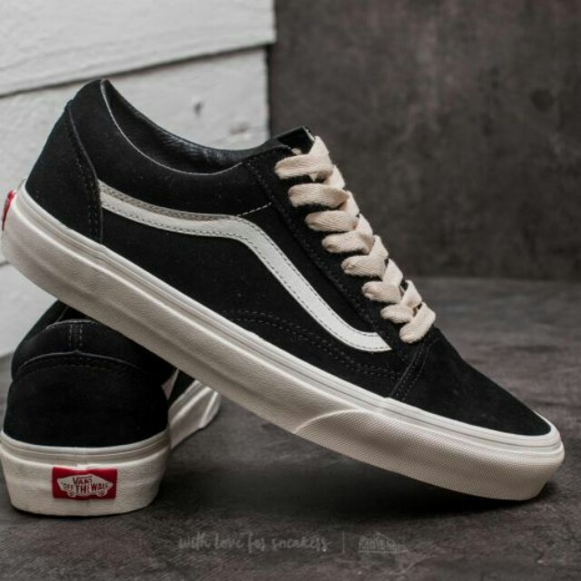 vans authentic herringbone lace black
