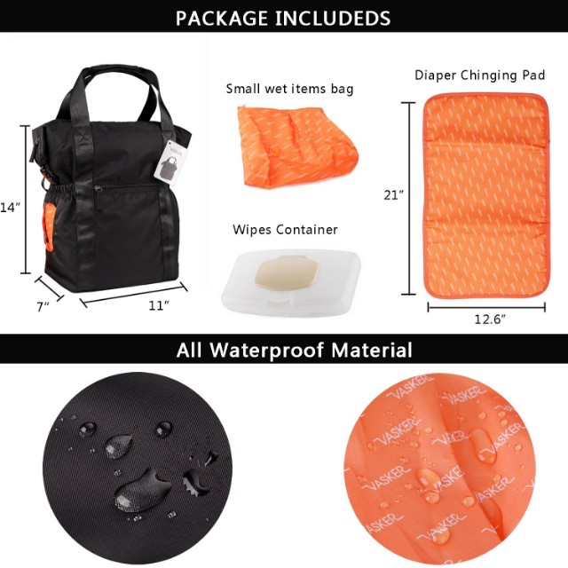 Vasker top diaper bag