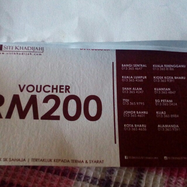 Voucher Telekung Siti Khadijah Tickets Vouchers Gift Cards Vouchers On Carousell