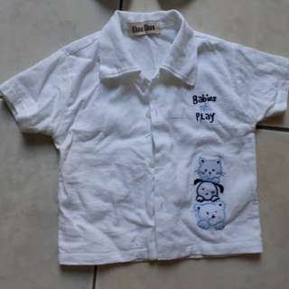 Baptismal Terno white shirt and short for babies