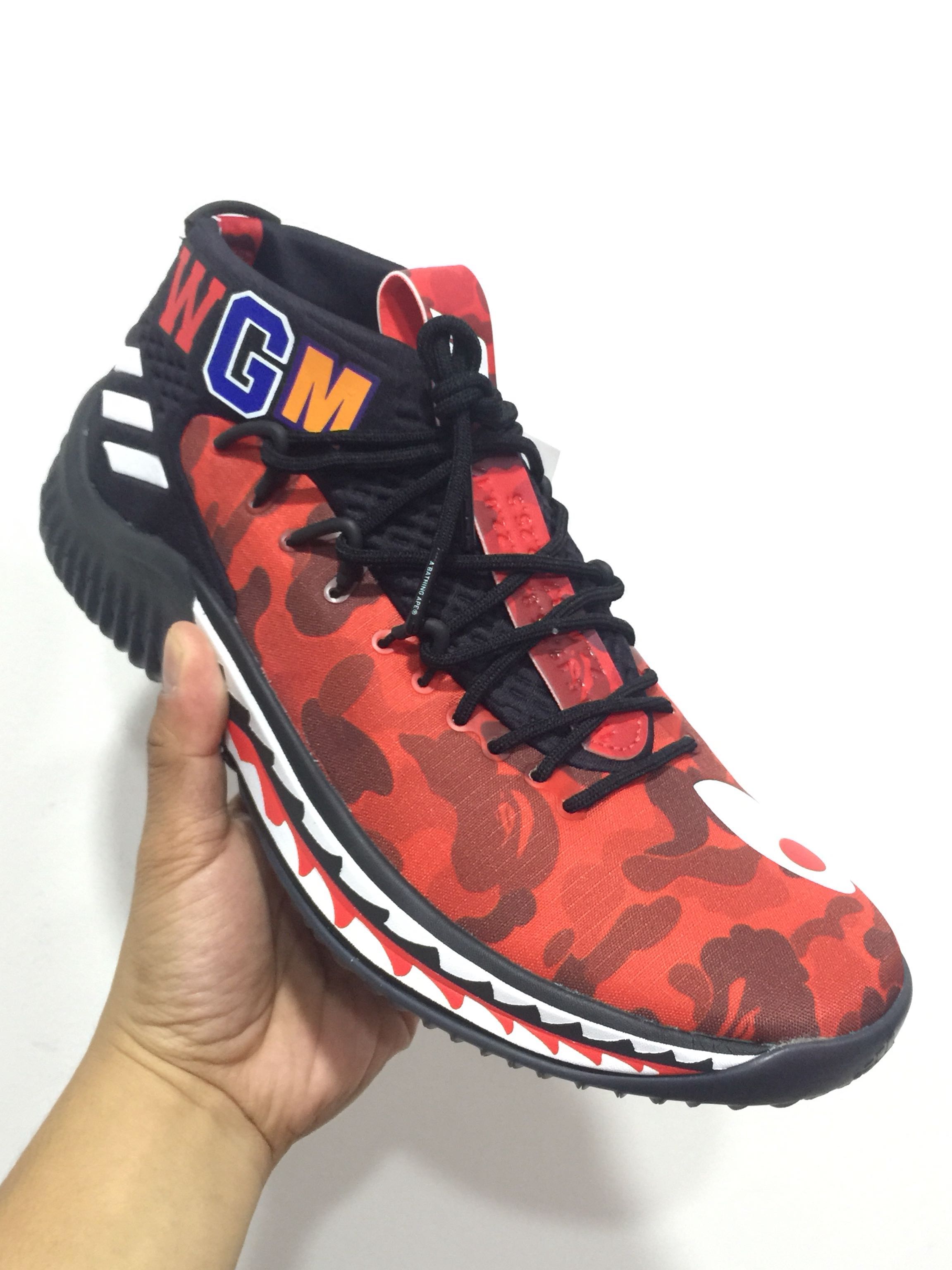 dame 4 bape red camo