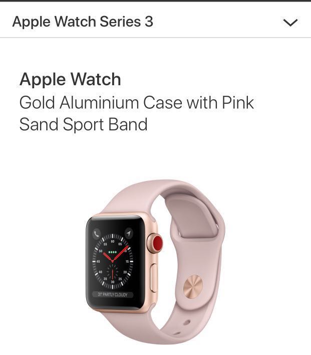 Gold aluminium apple hotsell watch series 3