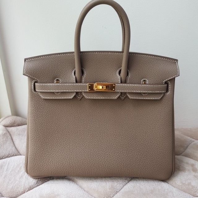 Hermes Birkin 25 togo Etoupe, Luxury, Bags & Wallets on Carousell