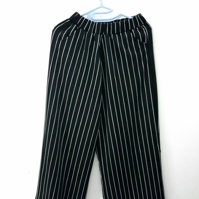  Celana  Kulot  Panjang Motif Garis  Stripe Cullote Pants 