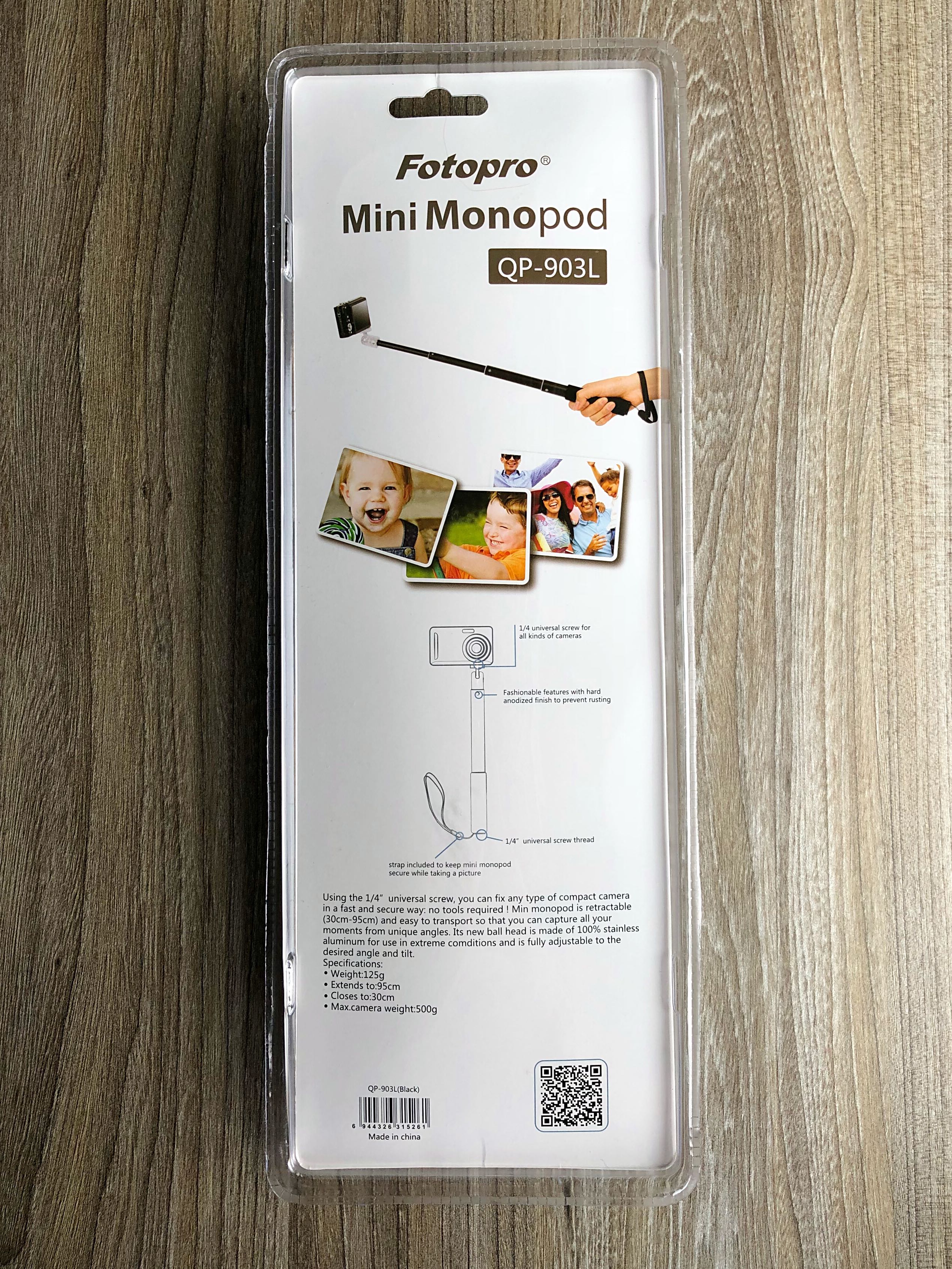 Fotopro Mini Monopod QP-903L/ Selfie Stick (Free Mobile Phone Holder Mount), Mobile Phones & Gadgets, Mobile & Gadget Accessories, Mounts & Holders on Carousell