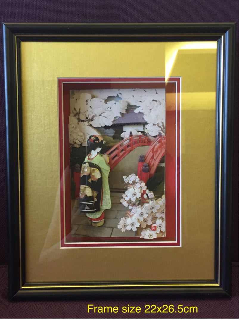 Handmade 3d Paper Tole Picture With Frame Design Craft Art