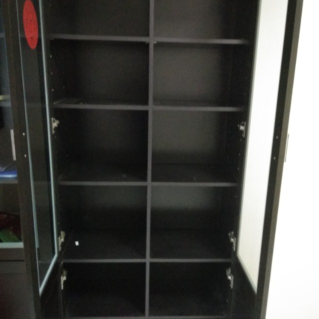 Ikea storage shelf with glass doors (3 doors), Furniture & Home Living