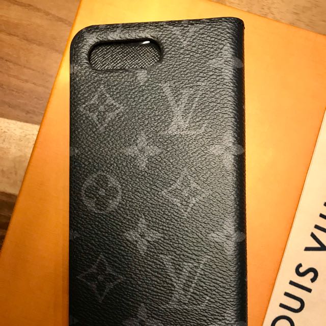 Louis Vuitton Monogram Eclipse Monogram Eclipse Phone Flip Case For IPhone 7  Plus iPhone 7 Plus 8 Plus Folio M62641