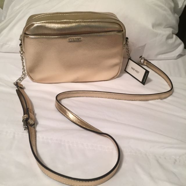nine west gold bag