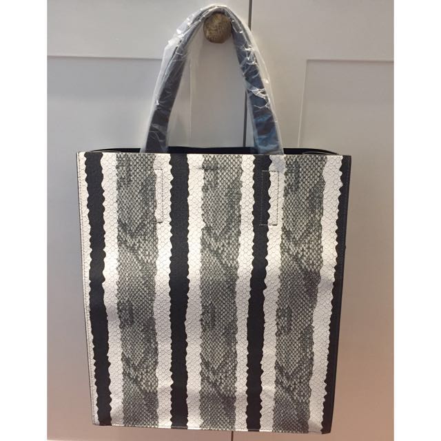 pleather tote bag