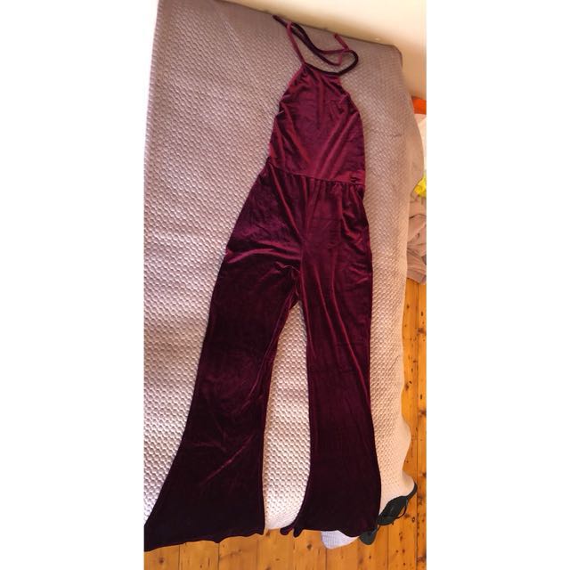 pretty little thing velvet jumpsuit