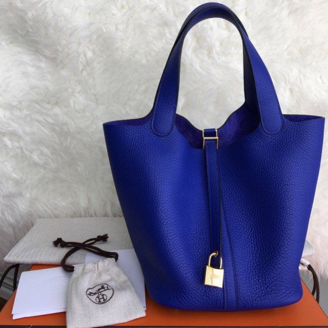 Hermes Picotin 18 Deep Blue GHW, 名牌, 手袋及銀包- Carousell