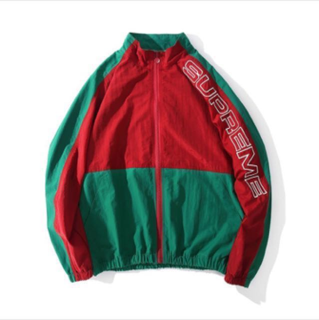 Supreme 17ss split track jacket 防風外套 Gucci 紅綠配色