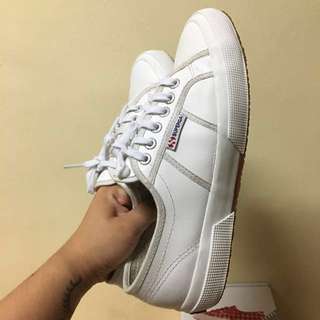 RESERVED Superga White Leather Shoes