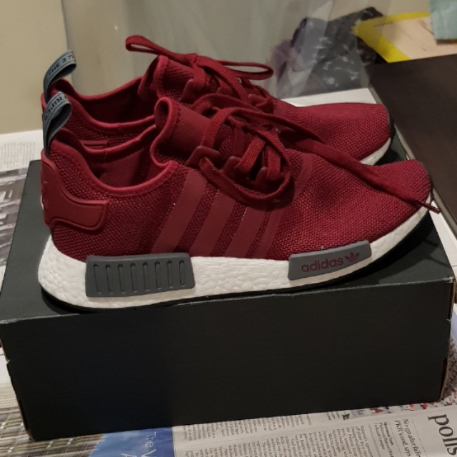 Adidas nmd r1 store maroon burgundy champs