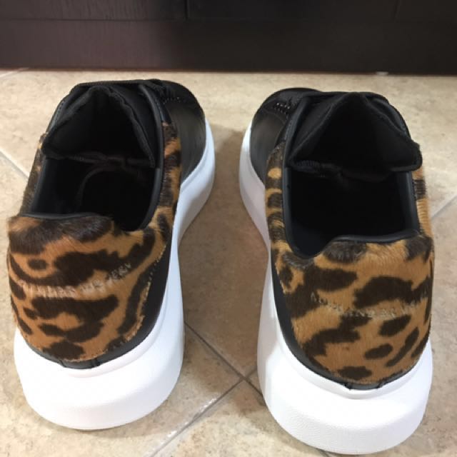 Alexander McQueen Oversized Sneaker Leopard Fur Luxury Apparel