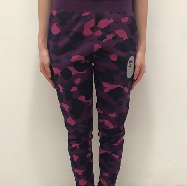 bape color camo track pants