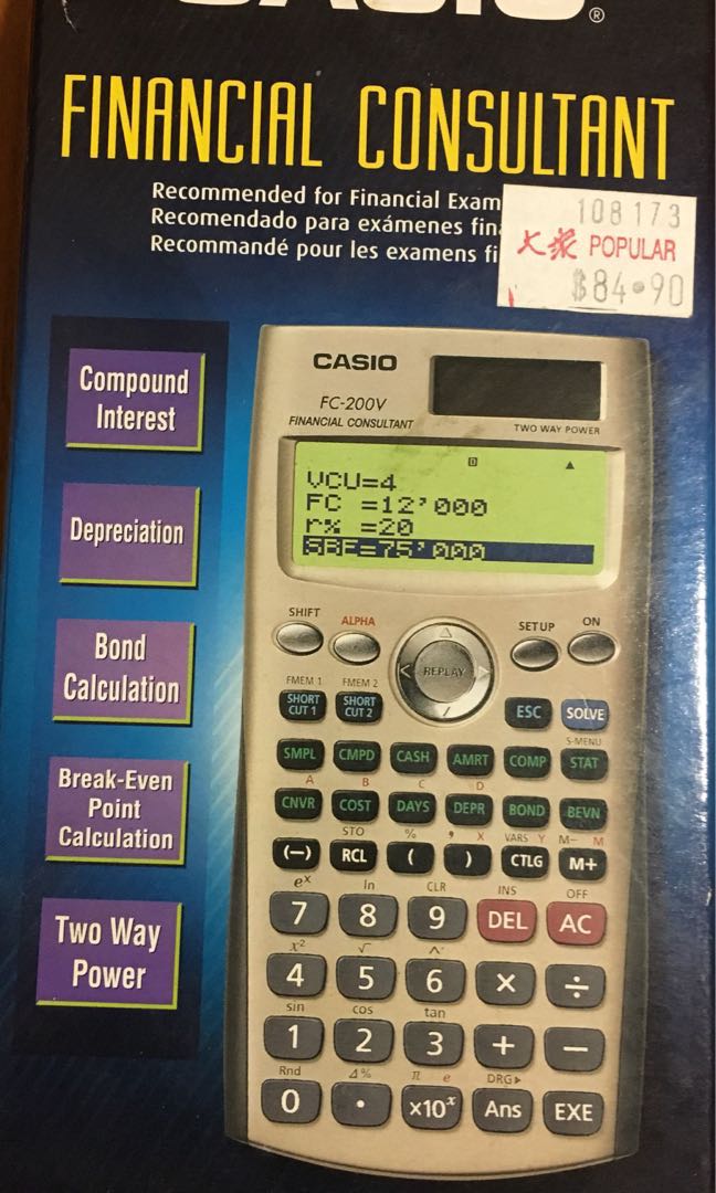 Casio FC200V Financial Calculator, Computers & Tech, Office & Business