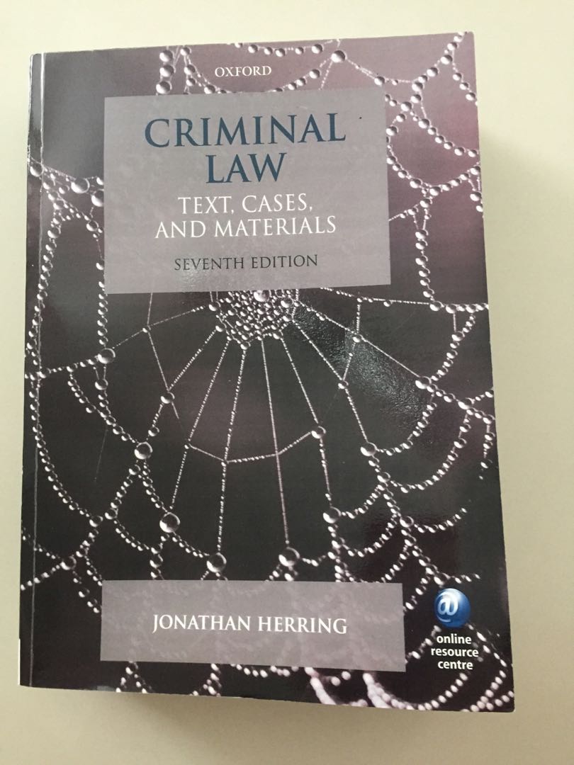 Criminal Law by Jonathan Herring 7th edition (Photocopied), Hobbies