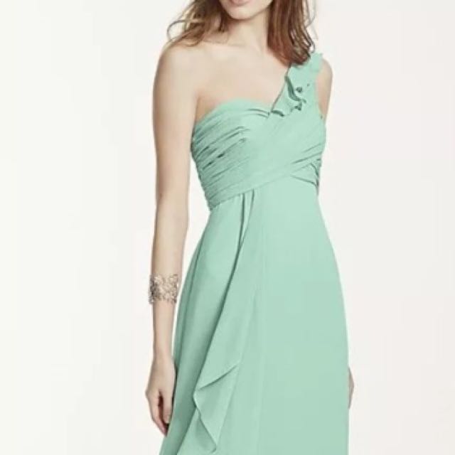 Davids bridal bridesmaid or evening chiffon Long Tiffany blue mint