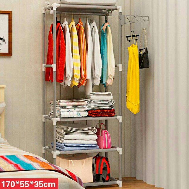 Diy Bedroom Rack Clothes Cabinet Organizer On Carousell