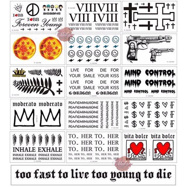Gd Temporary Tattoo Sticker In Stock G Dragon Kwon Jiyong Peaceminusone Pmo Bigbang Entertainment K Wave On Carousell