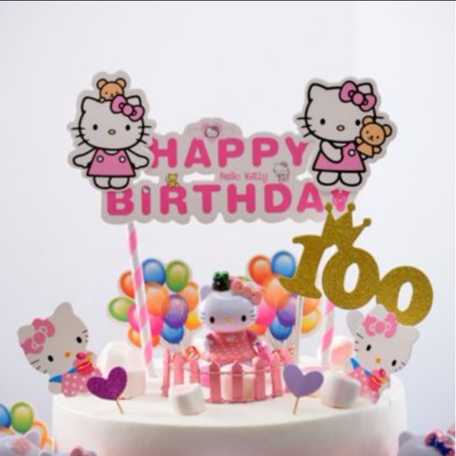 Hello Kitty Happy Birthday Cake Topper Design Craft