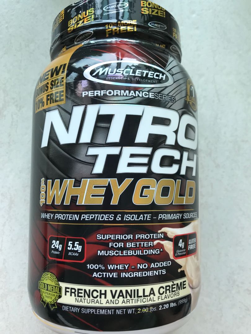 Muscletech Nitrotech Whey Gold Protein Sports Sports Games Equipment On Carousell