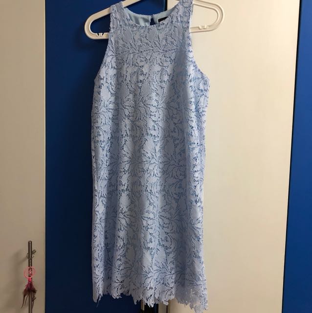 Neonmello light blue crochet dress , Women's Fashion, Tops, Sleeveless
