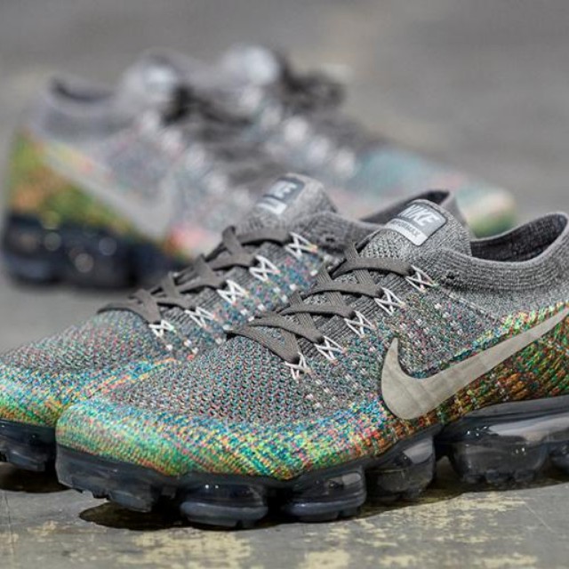 Nike vapormax flyknit grey multicolor online