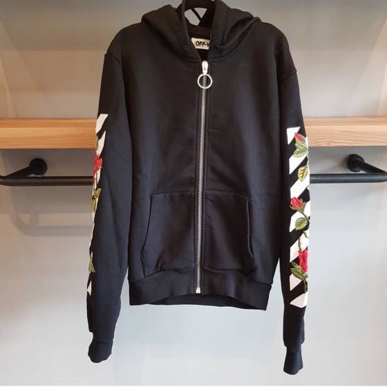 off white rose hoodie