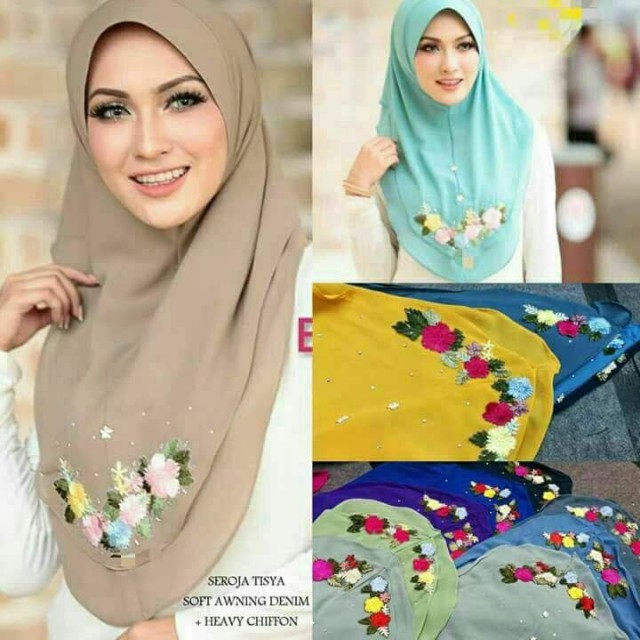 Tudung Sarung Seroja Tisya Women S Fashion Muslimah Fashion On Carousell