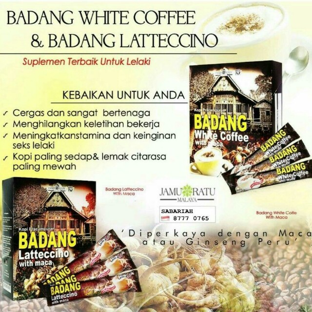 Badang White Coffee And Badang White Latteccino Jamu Ratu Malaya Food Drinks Beverages On Carousell