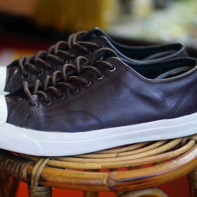 Converse jack purcell leather brown Fesyen Pria Sepatu