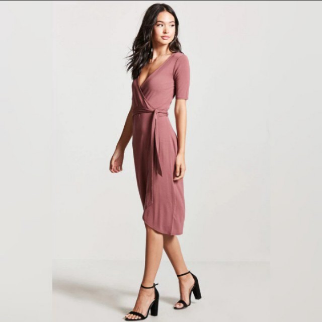 mauve wrap dress