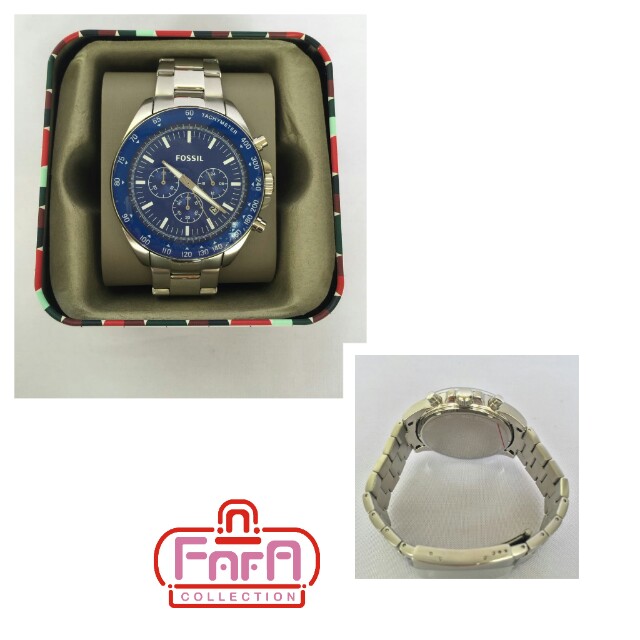 Fossil Men s Stainless Steel Blue Dial Chronograph Watch BQ2172 Barang Mewah Jam Tangan di Carousell