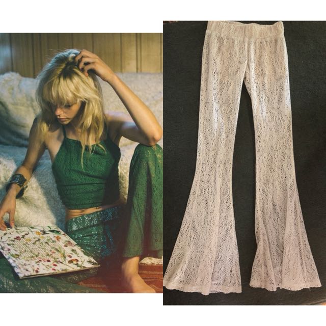 Lenni the label flare bell bottoms lace festival boho ...