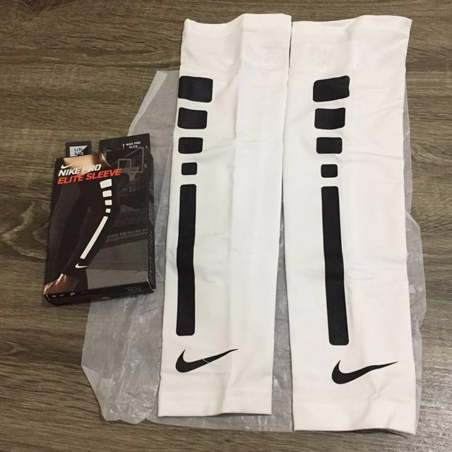 Nike PRO Combat Elite Sleeve (White/Black/Black, Large/XLarge)