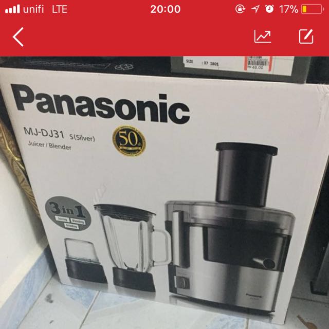 Panasonic 3 in 1 Juicer, Blender & Grinder, TV & Home Appliances