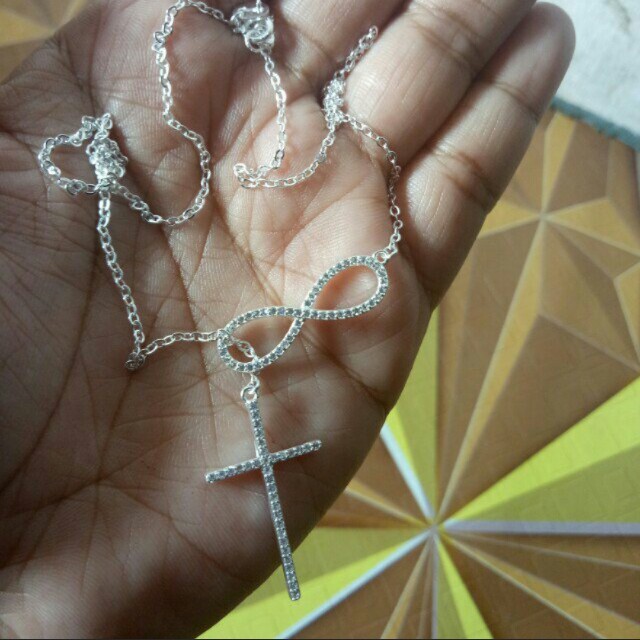 Silverworks Infinity Cross Necklace